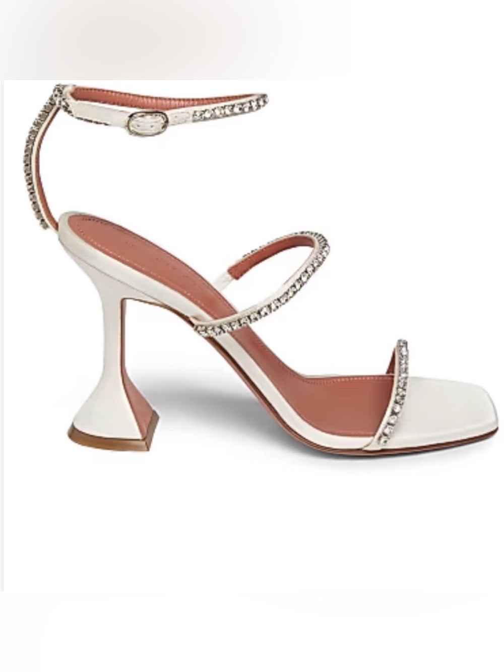AMINA MUADDI CRYSTAL EMBELLISHED GILDA SANDALS SIZE 10, EU 41